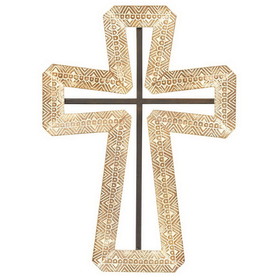 Dicksons WCR-181 Wall Cross Stone Finish Resin Metal 12In