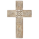 Dicksons WCR-190 Wall Cross Brown White Wash Resin 10H