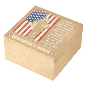 Dicksons WOODBOX-129 Wood Box Remember And Honor Fireman