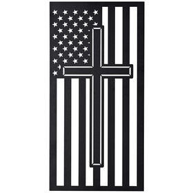 Dicksons WPLQM-32 Metal Wall Hanging Cross With Flag