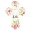 Dicksons WWC-72 Wall Cross White Floral Faith Wood
