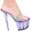 Karo's Shoes 0377-7" approximately 7" Heel, Clear with Baby Blue Lady, Size 12
