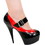 Karo's Shoes 0460 approximately 6" Heel, Black-Red Patent, Size 10