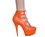 Karo's Shoes 0515-6" approximately 6" Heel, Orange Leather, Size 10