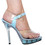 Karo's Shoes 0968-5" approximately 5" Heel, Clear-Baby Blue, Size 9