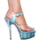 Karo's Shoes 0968-6" approximately 6" Heel, Clear-Baby Blue, Size 14