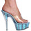 Karo's Shoes 0969-6" approximately 6" Heel, Baby Blue Glitter, Size 11