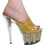 Karo's Shoes 3158 approximately 7" Heel, Black Glitter, Size 12