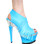 Karo's Shoes 3341 fringes - approximately 7", neon blue leather with neon blue fringes, Size 11