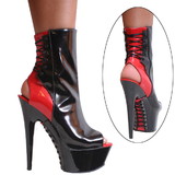 Karo's Shoes 3362 Black Patent with Red Patent Lace up back, 6