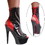 Karo's Shoes 3362 Black Patent with Red Patent Lace up back, 6" Black Lace Up, Black Patent with Red Patent Lace up back, Size 10
