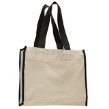 Q-Tees Q1100 Canvas Tote With Color Handles