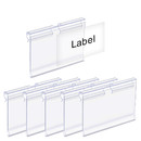 100 PCS Label Holder Clear Plastic Retail Price Hang Tag for Shelves Wire Shelf Warehouse Rack 2.36