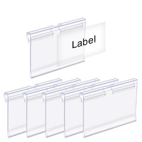 100 PCS Label Holder Clear Plastic Retail Price Hang Tag for Shelves Wire Shelf Warehouse Rack 2.36" x 1.65"