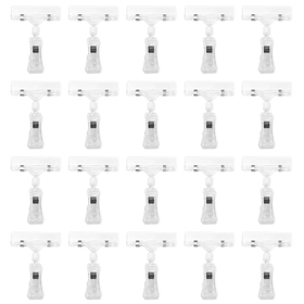 Muka Plastic Rotatable Sign Clips 20 Pack Holder Clear Double Clip Merchandise Price Stand for Basket Rack