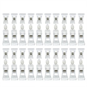 Muka 20 Pack Plastic Rotatable Sign Clip Double Head Pop Clip Rotatable Price Stand for Racks Shelves 0.79" x3.6"