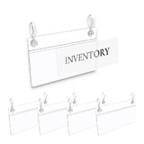100 Pcs Wire Shelf Label Holder Double Hanging Buckle Plastic Retail Price Hang Tag for Supermaket Warehouse 3.15" x 2.16"