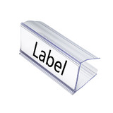 Muka Sample Wood Shelf Label Holders Clear Plastic Price Tag 2.4 in L x 1 in H for Bookshelf Shelves