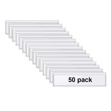 MUKA 50 Pack Self-Adhesive Index Card Pockets with Top Open Clear Plastic Adhesive Label Pockets 4.4x1.2