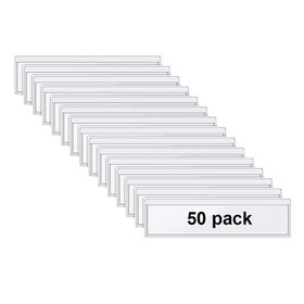 MUKA 50 Pack Self-Adhesive Index Card Pockets with Top Open Clear Plastic Adhesive Label Pockets 4.4x1.2"