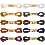 TOPTIE 10 Pairs Dress Shoe Laces, Colored Round Waxed Shoelaces for Tuxedo Leather Shoes, Shoe Strings