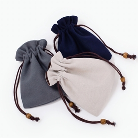 Muka Double Layer Velvet Cotton Linen Drawstring Pouch Dustproof Storage Bag for Jewelry Beads Accessories Multi Color