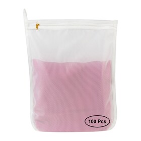 Muka 100 Pcs Mesh Laundry Bag for Delicates, with Metal Zipper, with Hanging Loop