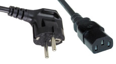 LINDY 30323 Schuko Power Cable, Black, 3m