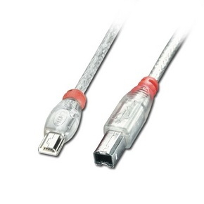 Lindy 3m USB Cable USB 2.0 Type A to B Transparent 31696 