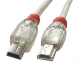LINDY 31636 5m USB OTG Cable - Transparent, Type Mini-A to Mini-B