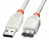 LINDY 31653 0.2m USB 2.0 Extension Cable - Type A Male to Female, Gray