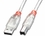 LINDY 31696 3m USB Cable - Transparent, Type A to B, USB 2.0