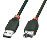 LINDY 31851 0.5m USB 2.0 Extension Cable - Type A Male to Female, Black
