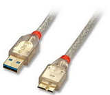 LINDY 31862 Premium 2m USB 3.0 Cable Type A / B Micro-transparent