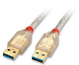 LINDY 31870 USB 0.5m 3.0 Cable Type A / A premium, transparent