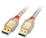 LINDY 31872 USB 2m 3.0 Cable Type A / A premium, transparent