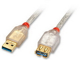 LINDY 31877 Premium 0.5m USB 3.0 Extension Cable Type A transparent