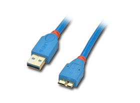 LINDY 31891 1m USB 3.0 Cable Pro - Type A Male to Micro-B Male, Blue