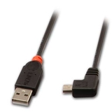 LINDY 31972 2m USB 2.0 Cable, Type A to Mini-B, 90 Degree Right Angle