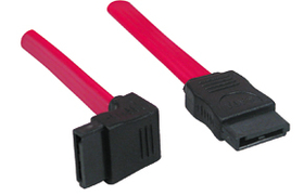 LINDY 33443 SATA Cable - Short Right-Angled (90&deg;) Connector, 0.5m