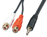 LINDY 35488 AV Adapter Cable - 3.5mm Male to 2 x RCA Female