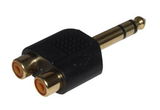 LINDY 35512 6.3mm Stereo Jack Male to 2 x RCA/Phono Female Audio Adapter