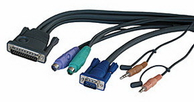 LINDY 39812 KVM PC Cable for CPU Switch Multimedia , 1.7m