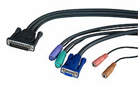 LINDY 39821 KVM Console Cable for CPU Switch Multimedia , 1m