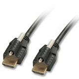 LINDY 41388 HDMI Cable with Ethernet & 2x plug lock, Type A / A, 5m