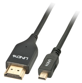 LINDY 41651 2m Ultra Slim Active High Speed HDMI to Micro HDMI Cable with Ethernet