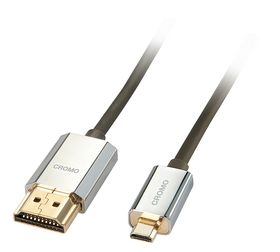 LINDY 41683 3m CROMO Slim Active High Speed HDMI to Micro HDMI Cable with Ethernet