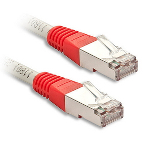 LINDY 45100 0.3m Crosss Over CAT6 S/FTP Network Cable, Gray/Red