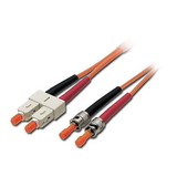 LINDY 46067 25m ST to SC OM1 Duplex Fiber Optic 62.5/125μm Cable