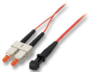 LINDY 46160 1m MTRJ to SC OM2 Duplex Fiber Optic 50/125&mu;m Cable